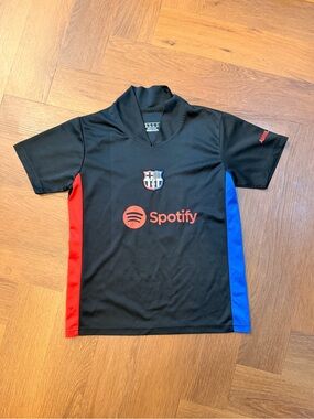 FC Barcelona Lamine Yamal #19 Soccer Jersey Black Spotify Youth Large 26